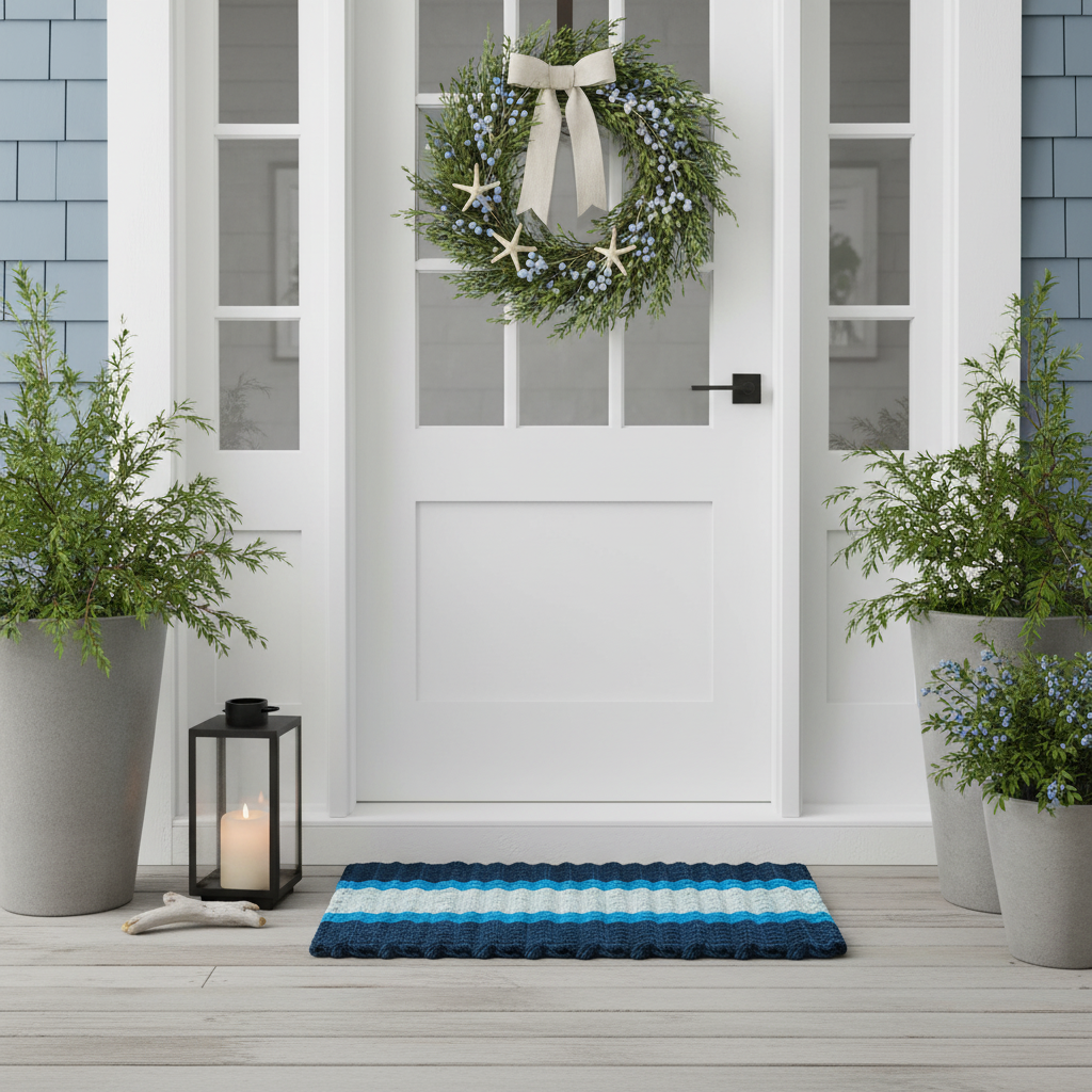 Wicked Good Doormats - Wholesale Door Mat - Lobster Rope™ Outdoor Doormat: Navy, Light Blue, Seafoam4
