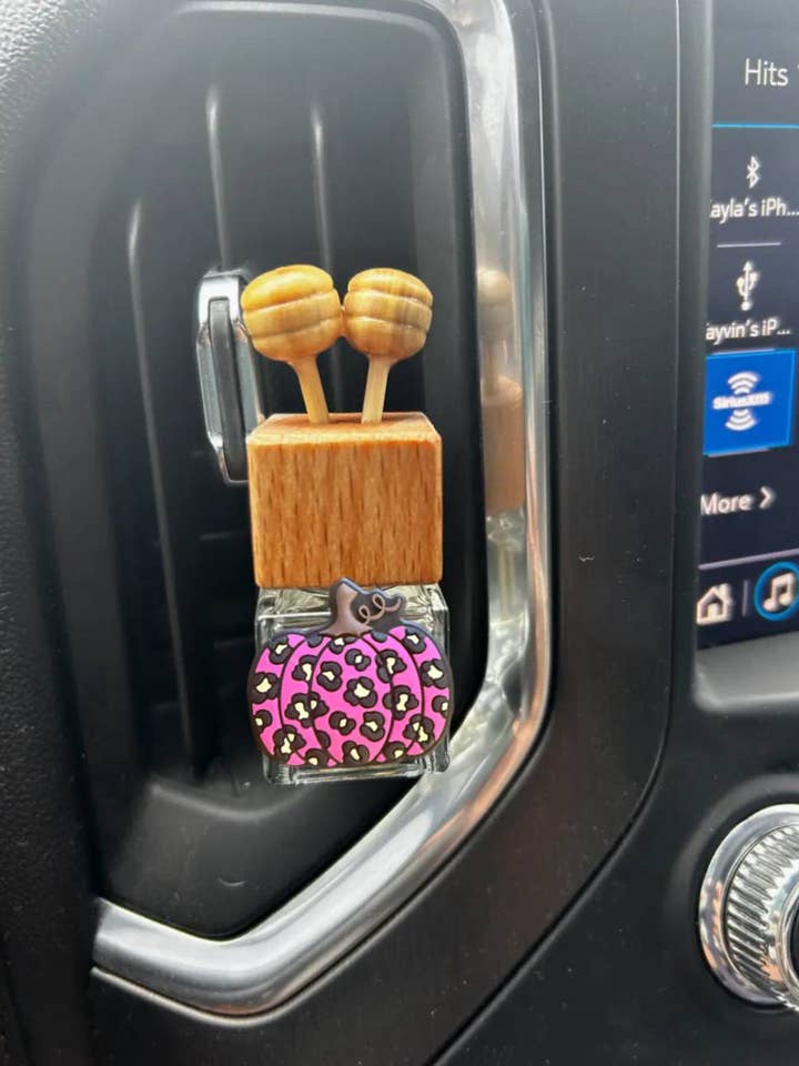 Pink Leopard Pumpkin Vent Clip Diffuser for wholesale by The Prickly Five