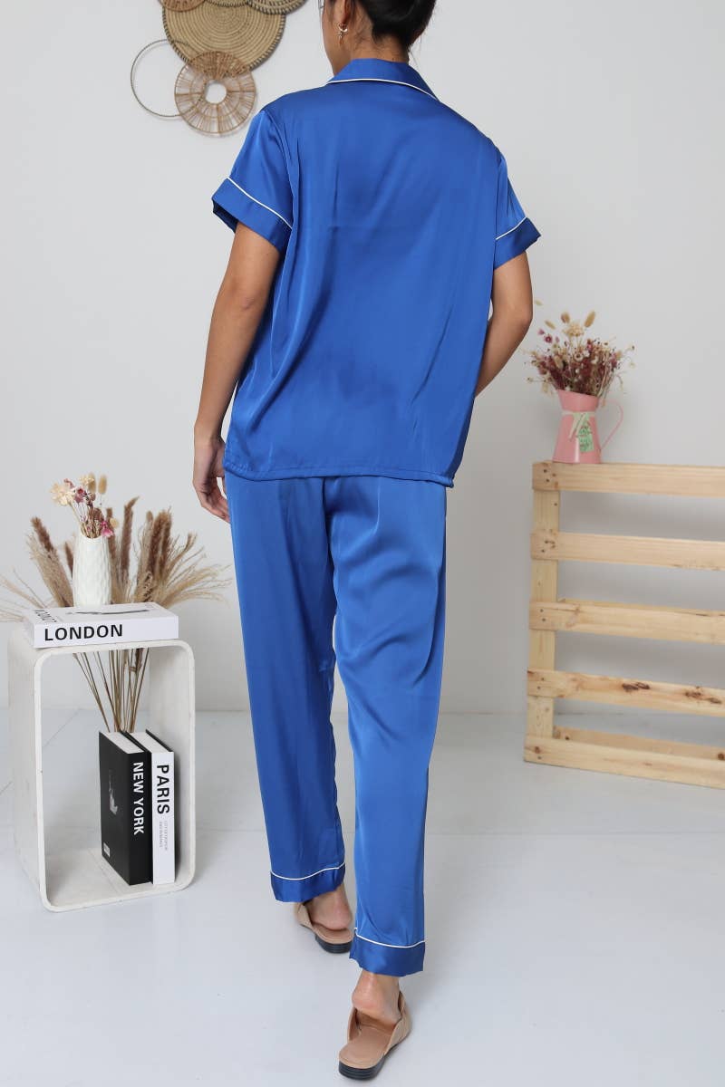 Belle Com'Elle – wholesale Sleepwear set – Women's – Solid Satin Pajama Set / N465116