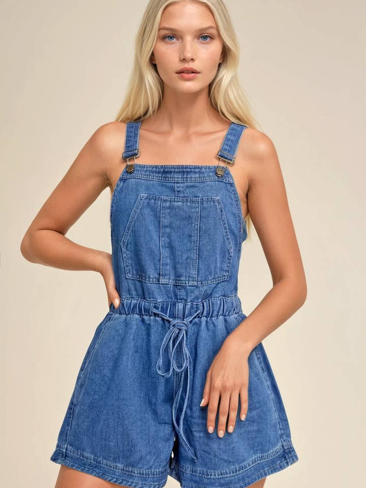 OVERALL SHORT MET DUBBELE LINT ACHTERKANT W4514RIA voor wholesale door WISTERIA LANE