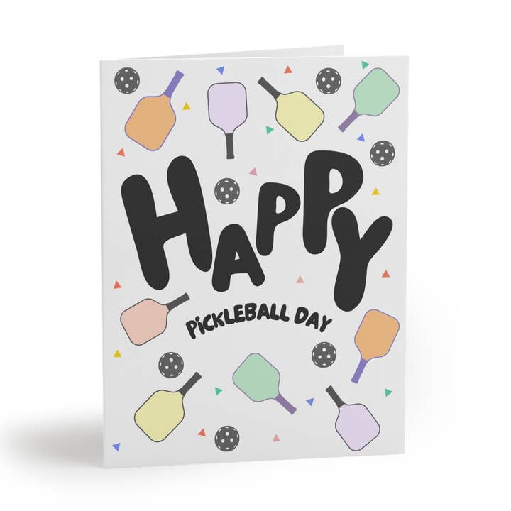 Biglietto di auguri Happy Pickleball Day per la vendita all'ingrosso da parte di Pickle & Paper