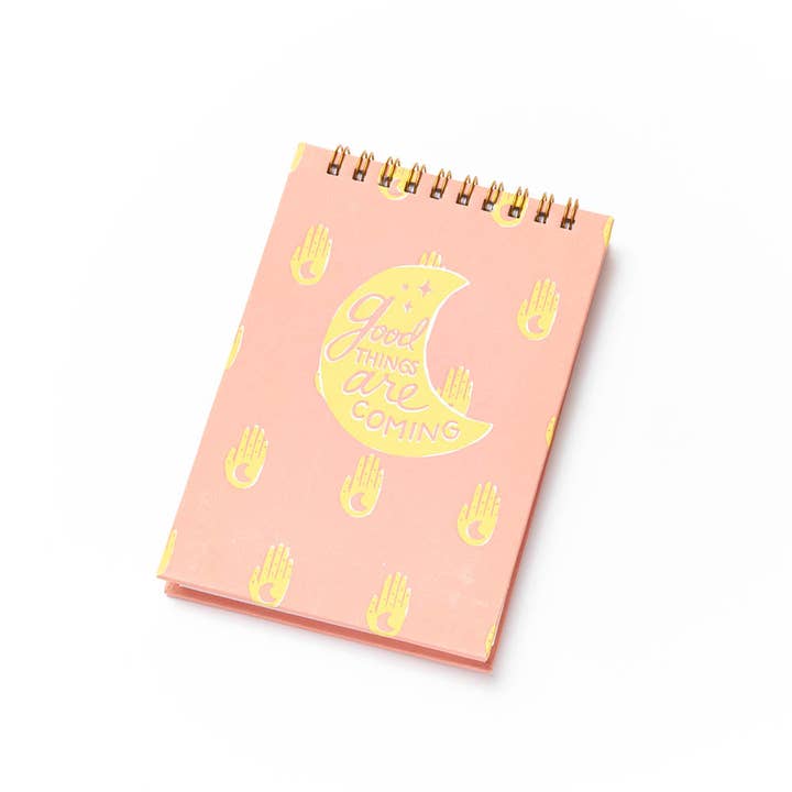 Matr Boomie Fair Trade - Wholesale Notebook - Anju Hamsa Moon 4x6 Spiral Notebook Recycled Paper
