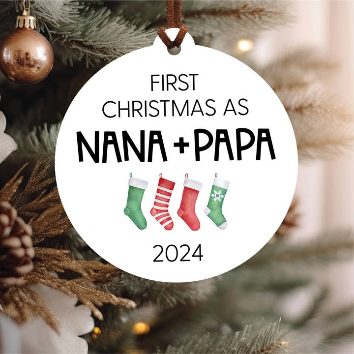 Knotty Design Co. - Wholesale Ornament - First Christmas As Grandparents 2024 Ornament