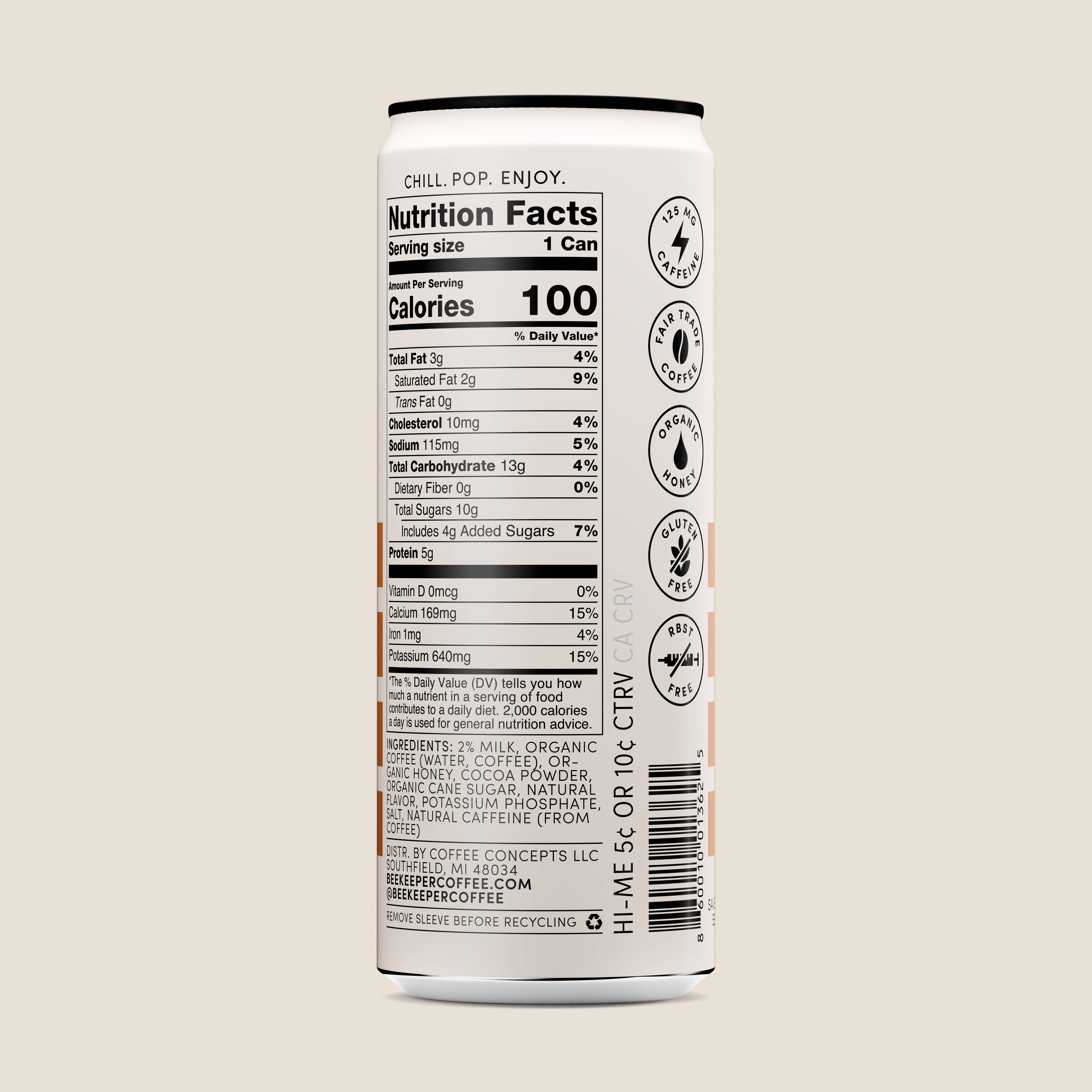 Beekeeper Coffee - Wholesale Iced Coffee/Cold Brew - Mocha Cold Brew Latte - 12 Pack Case1