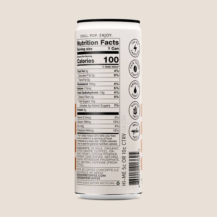 Beekeeper Coffee - Wholesale Iced Coffee/Cold Brew - Mocha Cold Brew Latte - 12 Pack Case1