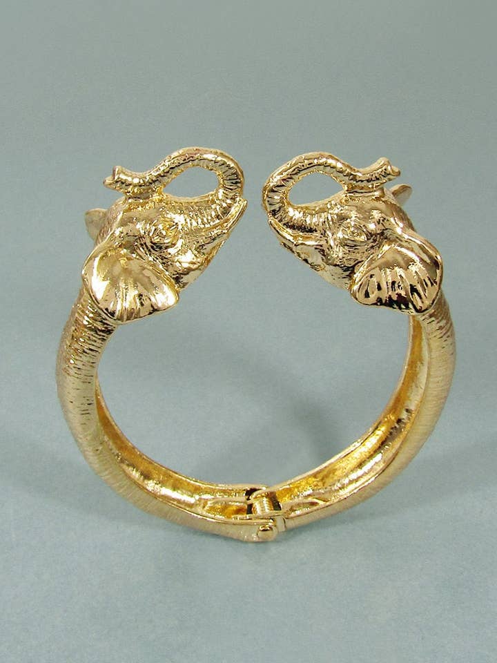 Elephant Delicate Casting Hinge Cuff Bracelet for wholesale by TheTizana