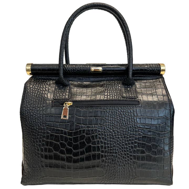 MODARNO – Engroshandel Taske med håndtag – til kvinder – Ægte håndtaske i kokoslæder med ægte ponyhår - model Firenze2