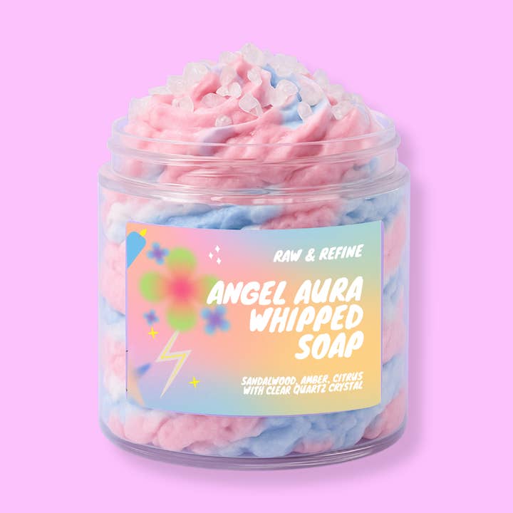 Angel Aura Whipped Soap - Clear Quartz Crystal Infused for wholesale by Raw & Refine