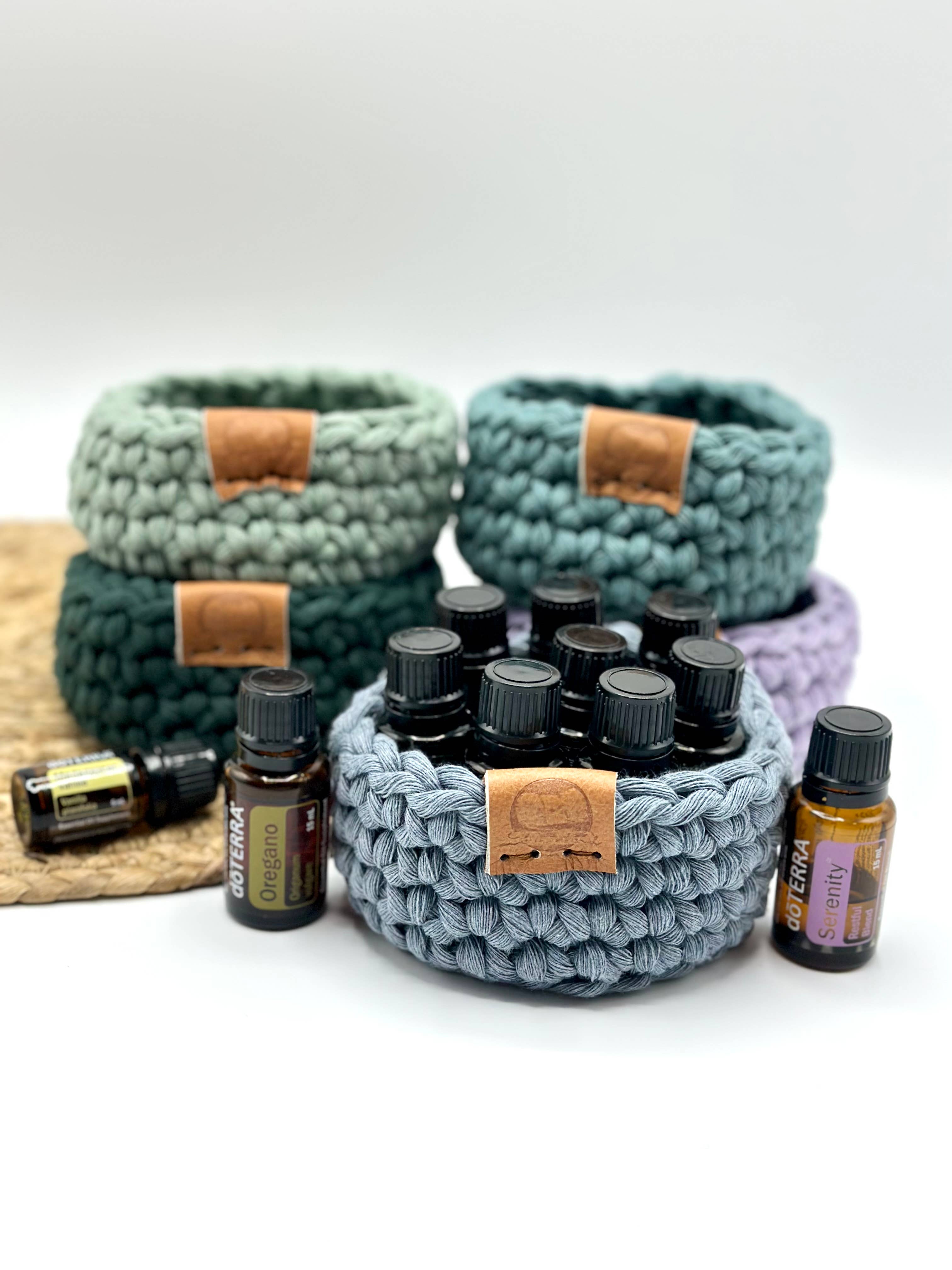 Lilly Bird Crochet - Wholesale Basket - Mini Oil basket / Trinket ( SOLID COLOR)5