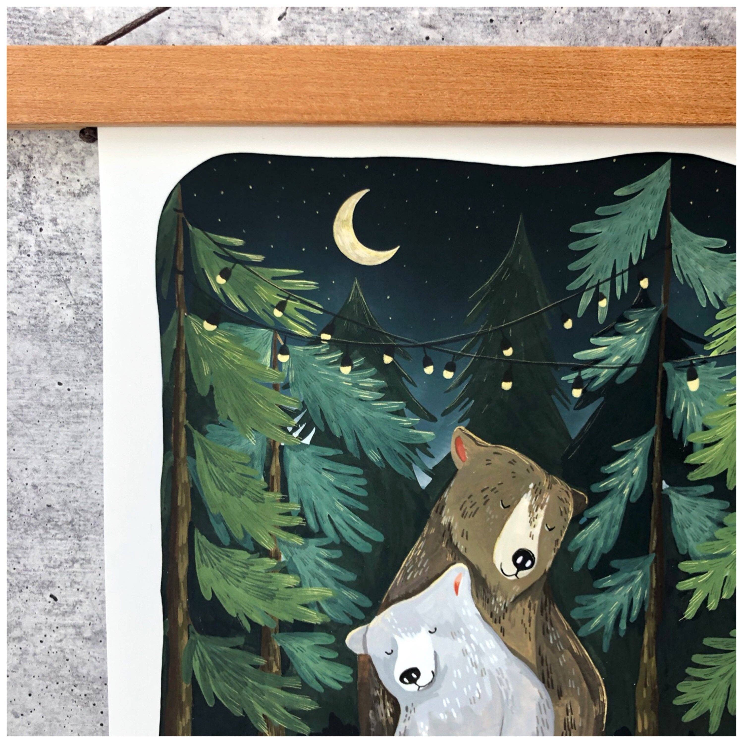 Canyon & Cove Art - Wholesale Art Print - Night Forest Print (w/words)1