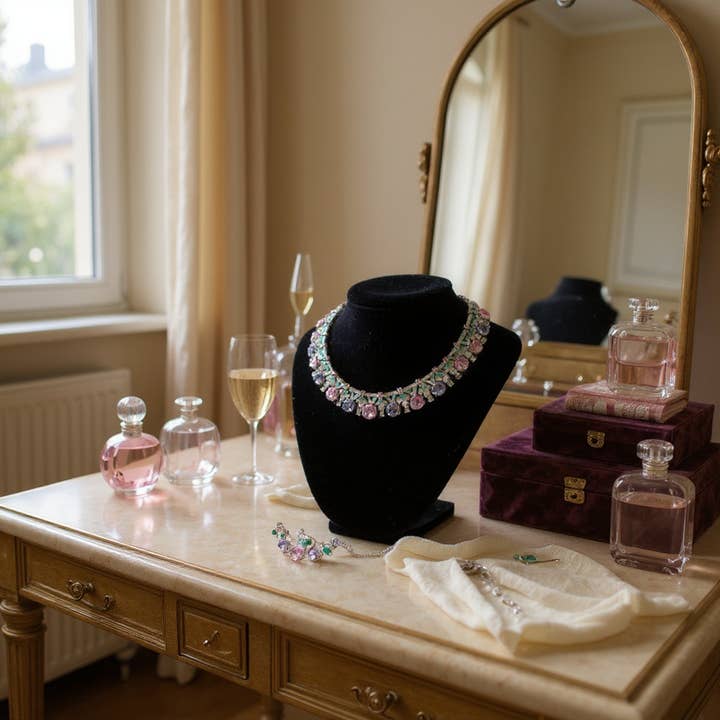 Athena Bridal Jewellery - Wholesale Jewellery set - CZ COLLECTION - ART DECO NECKLACE SET - MULTI CZNK2738