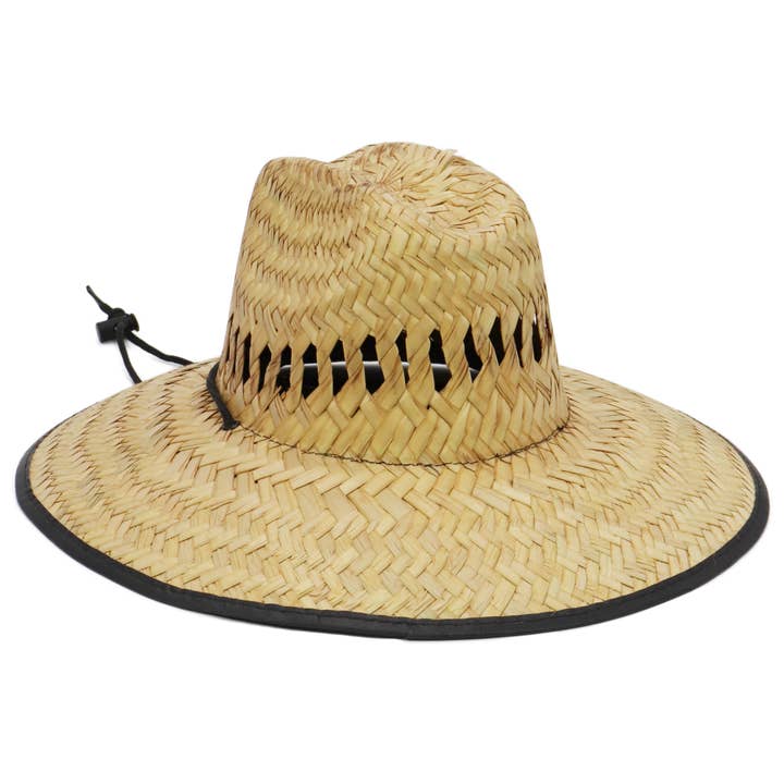 Cap Zone – wholesale Hatt - Barn – Barns livräddarhatt i halm med veganskt läderdetalj7