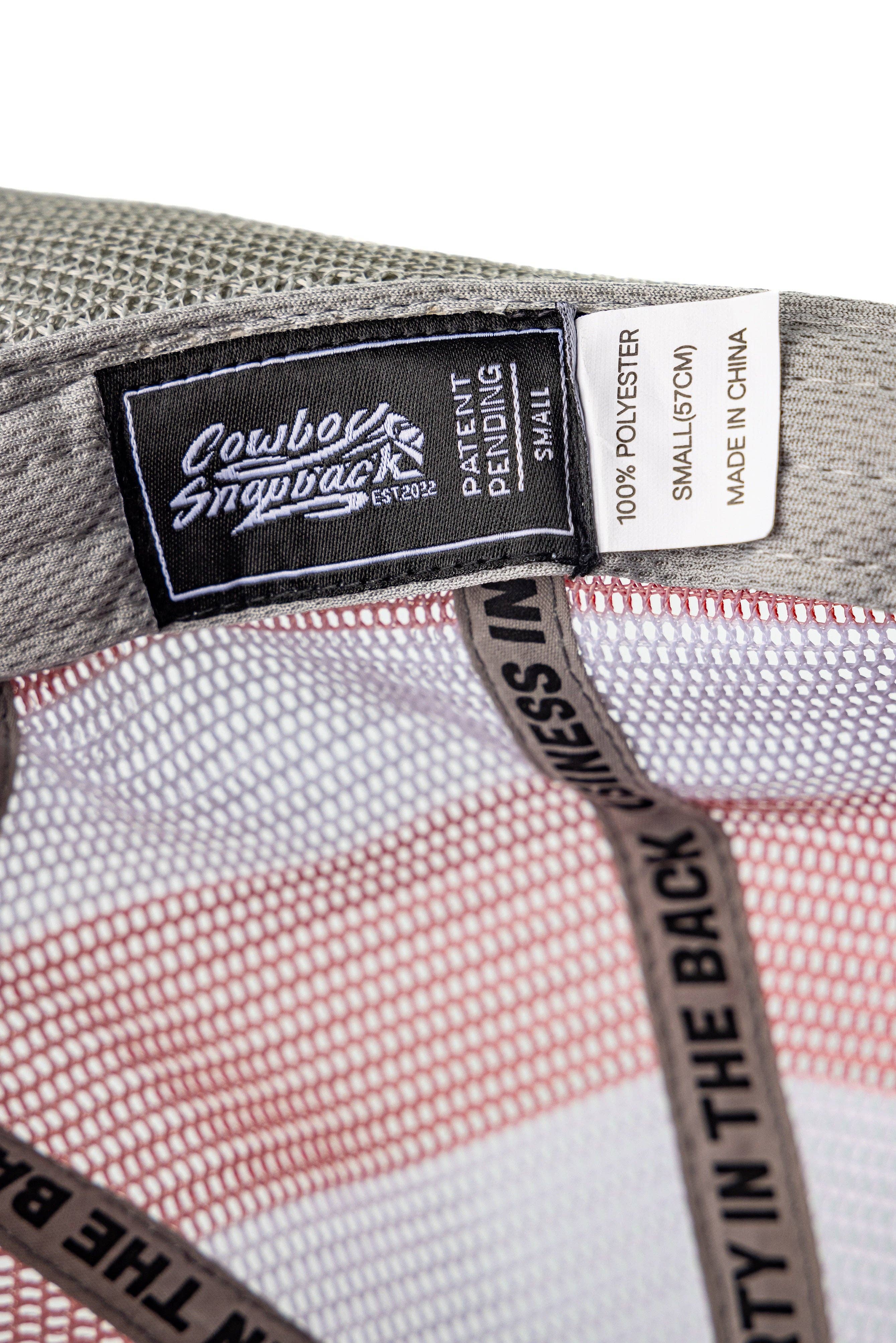 Cowboy Snapback - Wholesale Cowboy Hat - Unisex - GRAY USA MESH COWBOY SNAPBACK: 5 PANEL - BLANK8