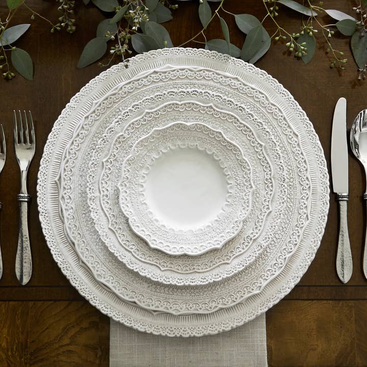 Arte Italica & Crown Linen Designs - Wholesale Charger Plate - Finezza Cream Charger