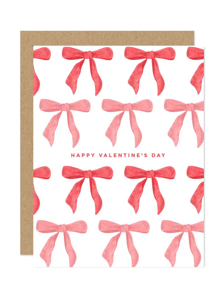 Bow Valentines' Day Card for wholesale by Maddon and Co