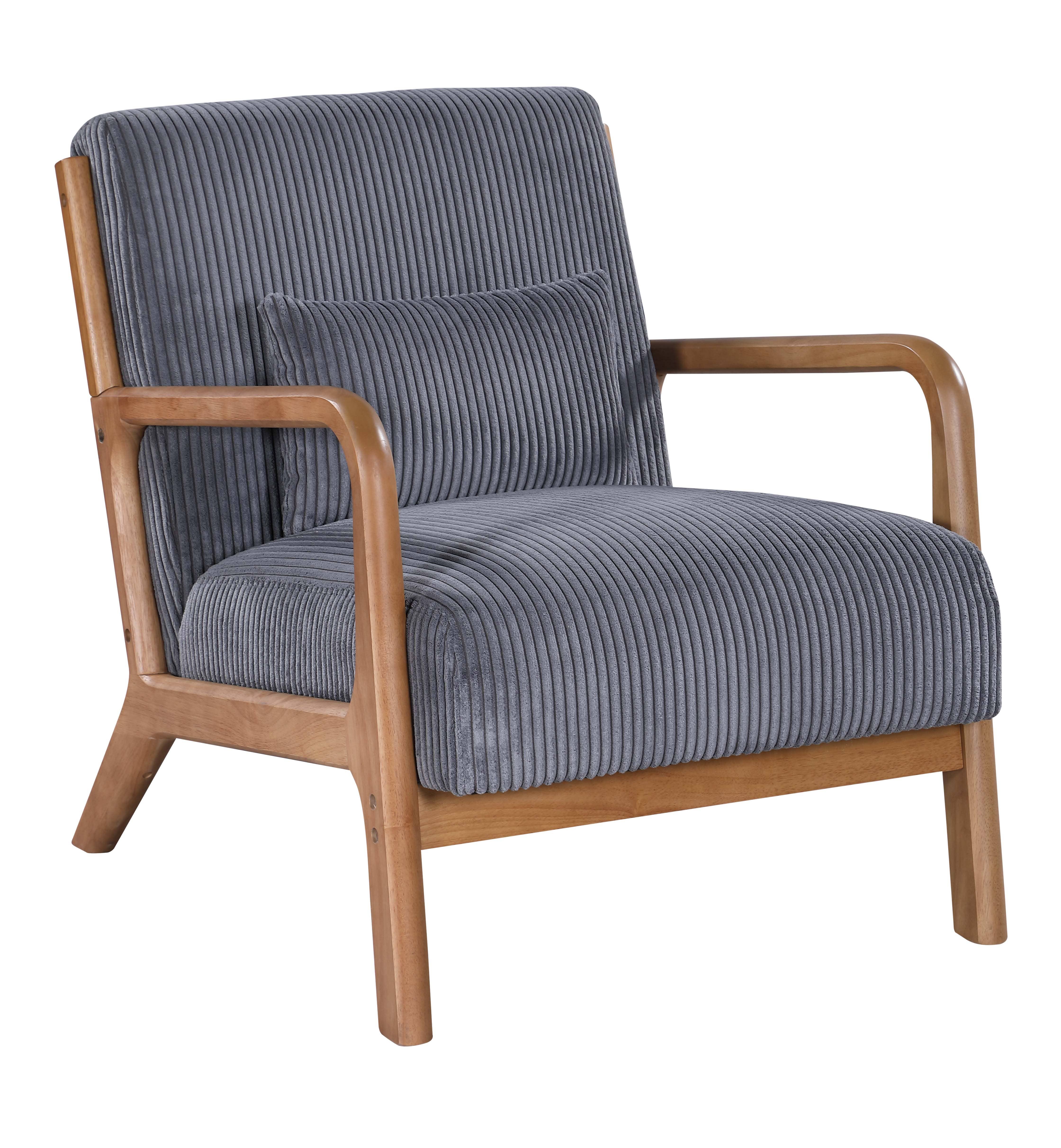 39F Inc. - Vente Chaises - Fauteuil en velours côtelé en bois, Gris/Beige/Jaune/Rose/Camel15