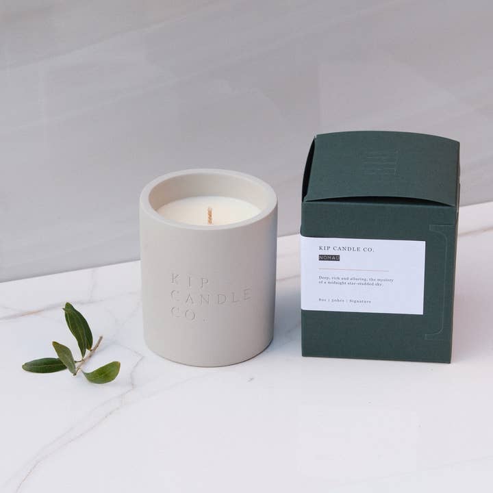 Nomad Stone Refillable Candle - Oud Saffron Incense for wholesale by Kip Candle Co