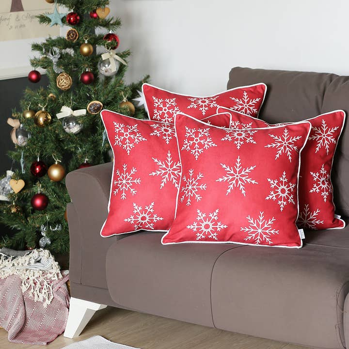 Christmas Snowflakes Throw Pillow Covers (Set of 4) for wholesale by MIKE & Co. NEW YORK