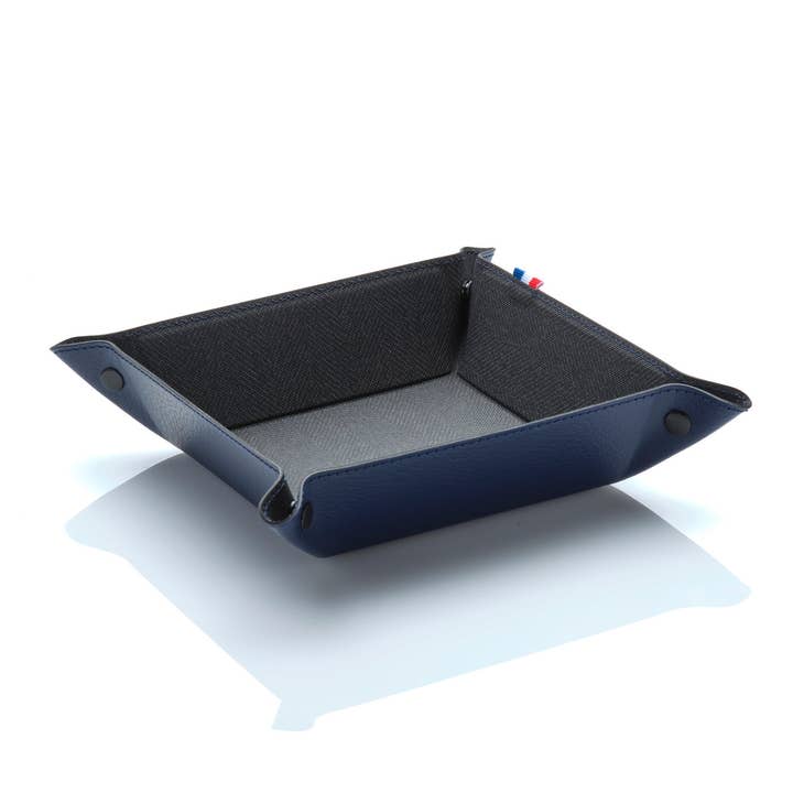 ZACH - Recycled leather storage pockets - Blue for wholesale by apocope.paris