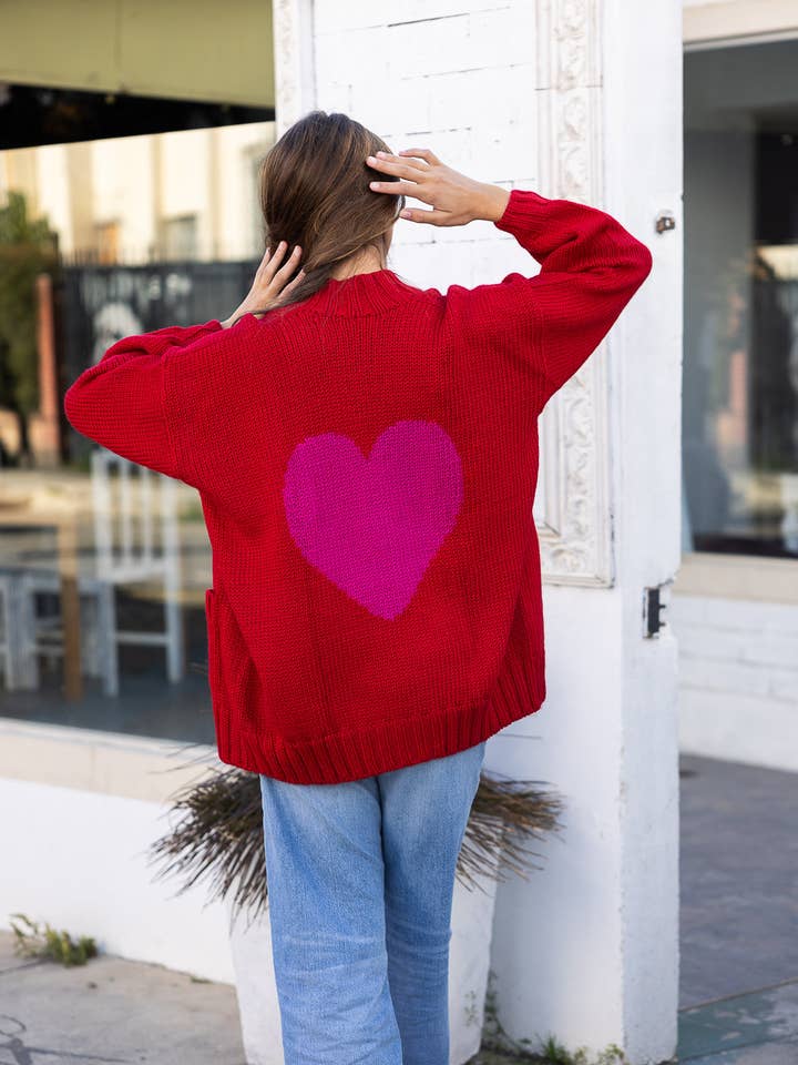 YAPA – wholesale Cardigan – Women’s – Chunky Alpaca heart Cardigan