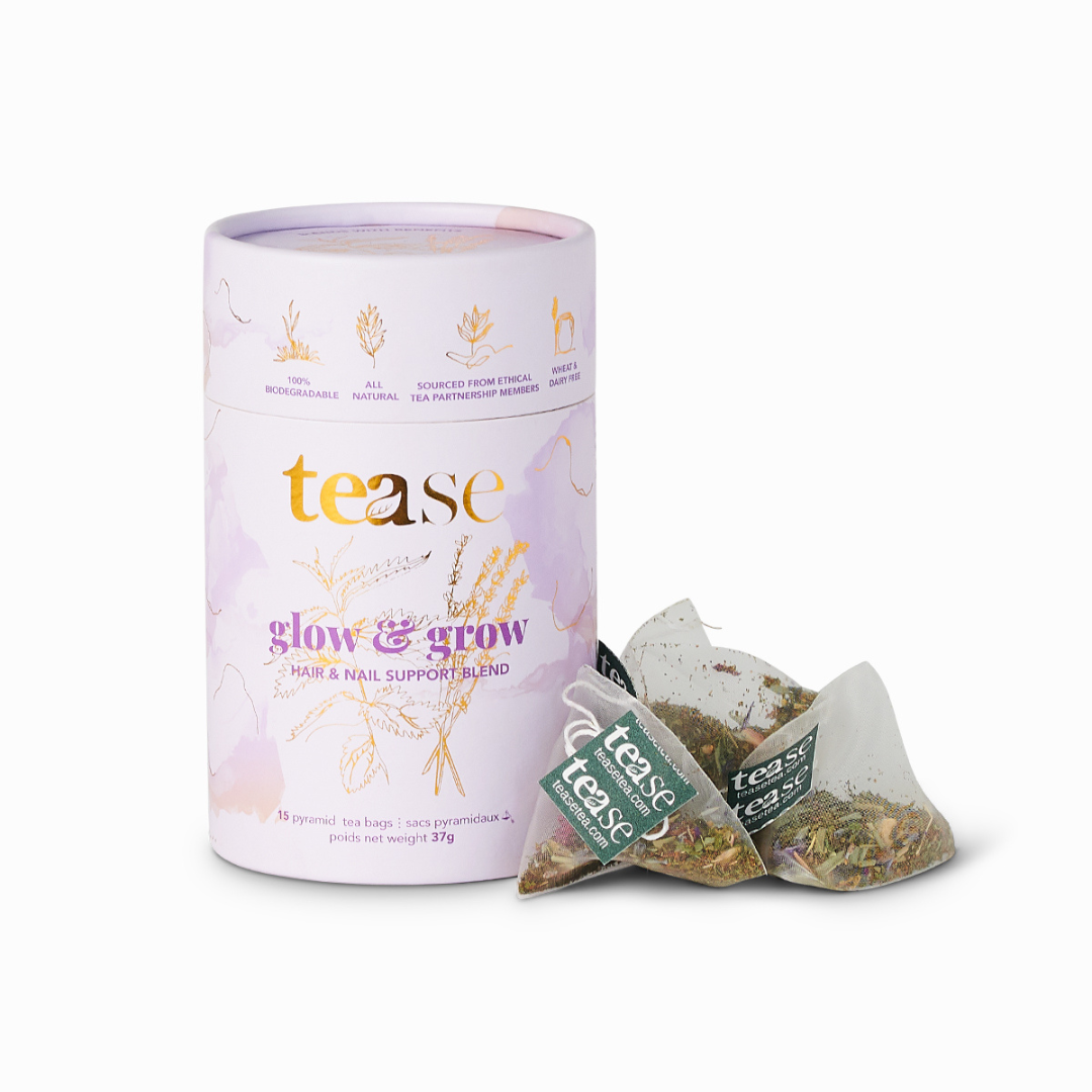 Tease | Wellness Tea Blends + Accessories – Chá de saúde/Detox por atacado – Chá Herbal Glow & Grow | Beleza para cabelo, unhas e pele2