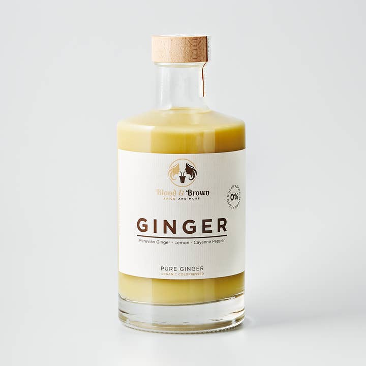 Blond & Brown - Wholesale Wellness juice/tonic - PURE ORGANIC GINGER JUICE (500ml)0