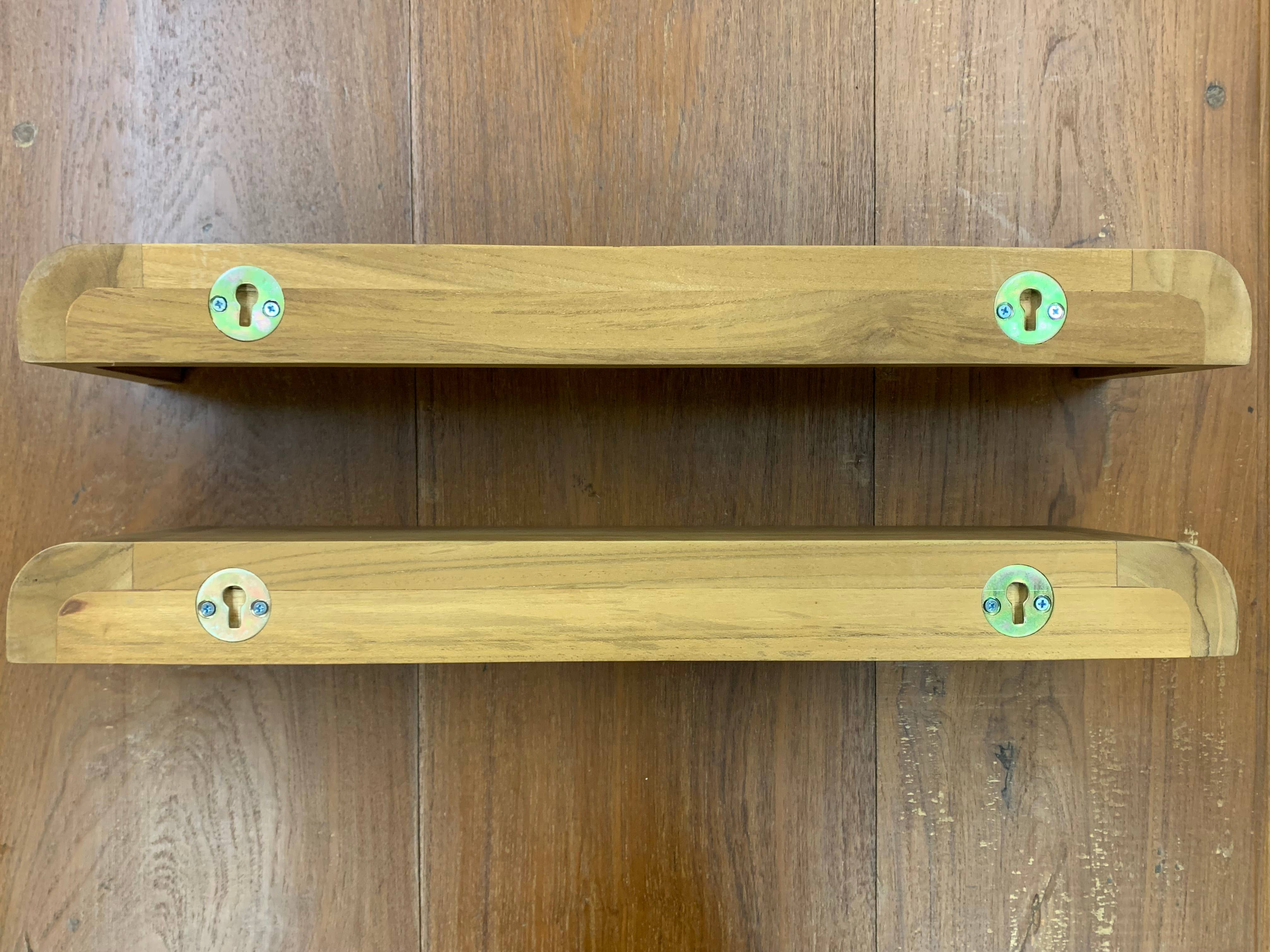 Asia West - Wholesale Wall Mounted Shelf - Solid Teak Wall Mounted Floating Shelf (Pair)5