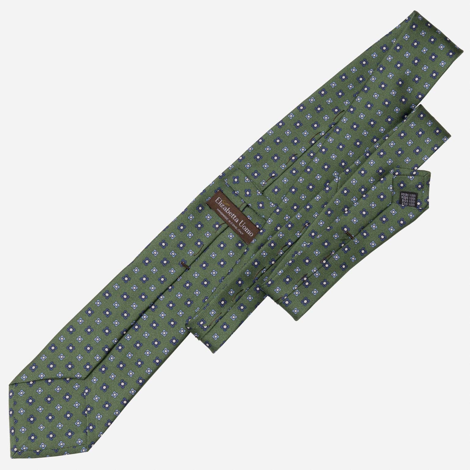 Elizabetta Made in Italy USA - Wholesale Stropdas - Heren - Siracusa - Zijde stropdas met print - Groen7