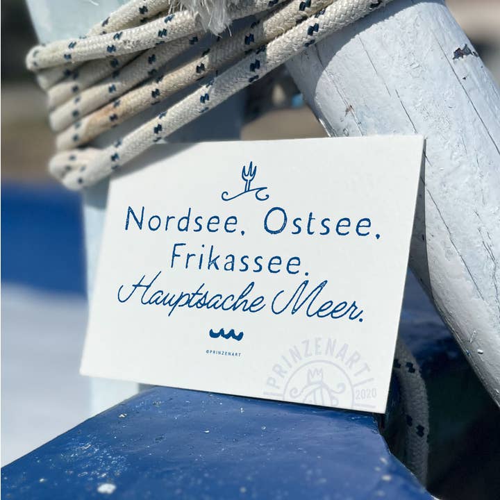 Carte postale "L'essentiel, c'est la mer" | Citation motivante Mer du Nord pour la vente par Prinzenart