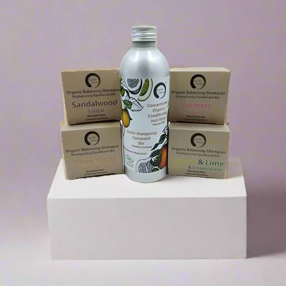 Pacchetto Cura dei Capelli Trio - Shampoo Solido Biologico, Risciacquo Concentrato per Capelli Biologico & Olio di Argan - REALIZZATO SU ORDINAZIONE per la vendita all'ingrosso da parte di Earth Sense Organics SAS