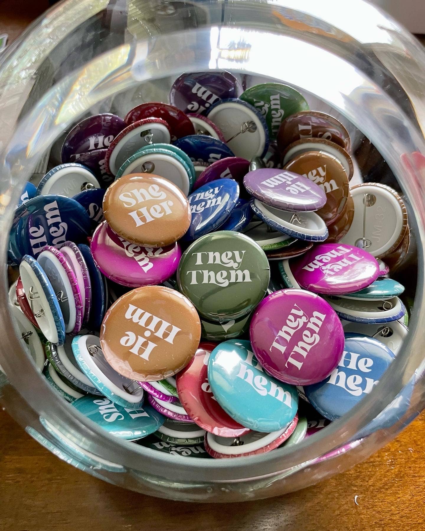 Stone Donut Design, LLC - Wholesale Lapel Pin/Button - Pronoun Pinback Buttons0