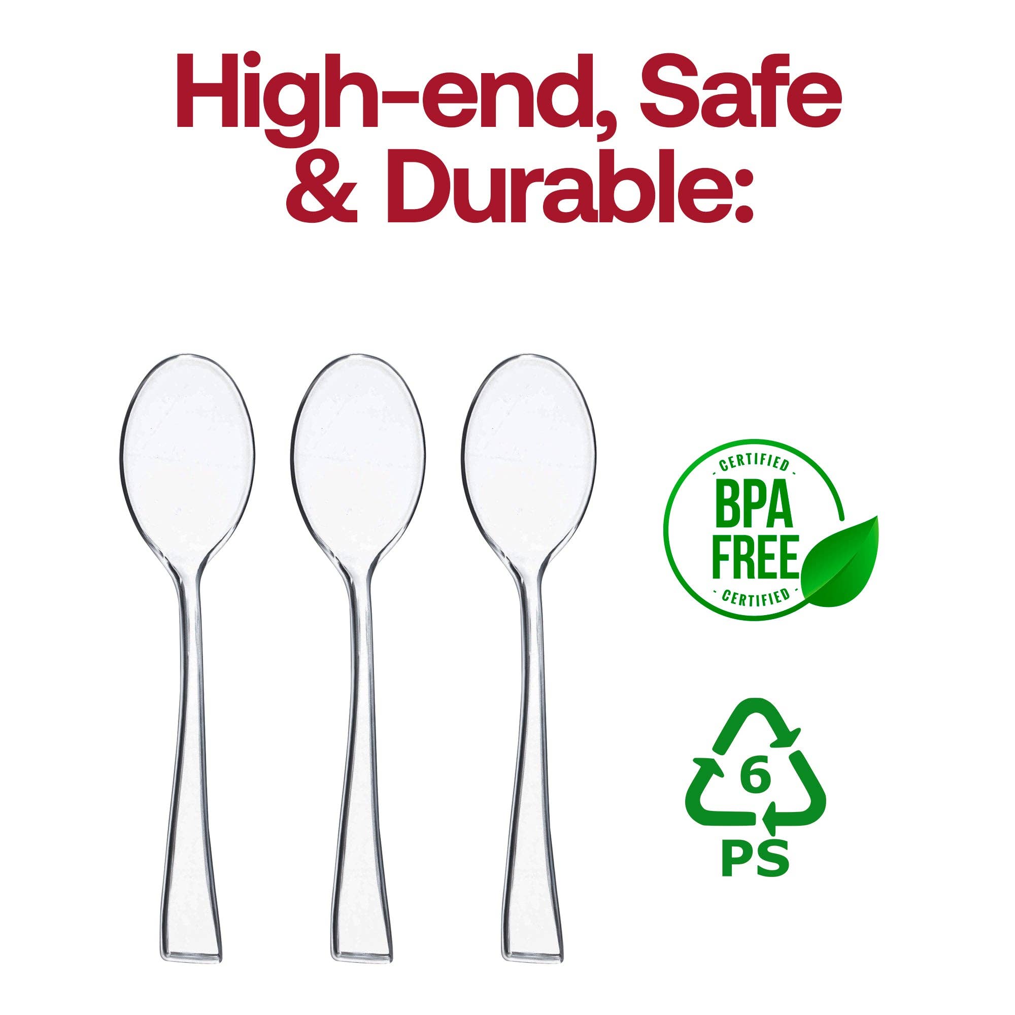 Smarty had a Party - Wholesale Disposable Tableware Pack - Clear Mini Plastic Disposable Tasting Spoons - 24 pcs4