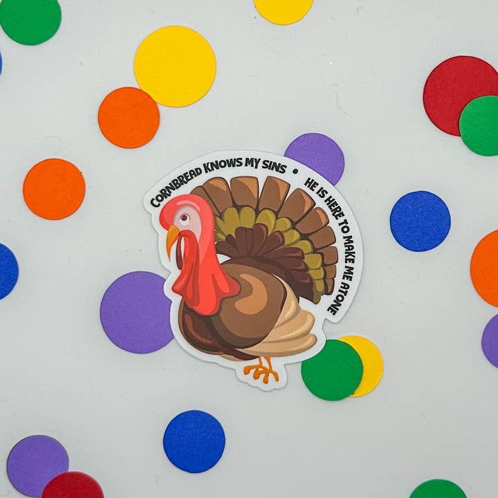 Cornbread Knows My Sins / RWRB inspired / matte sticker for wholesale by The Rainbow Bookshelf