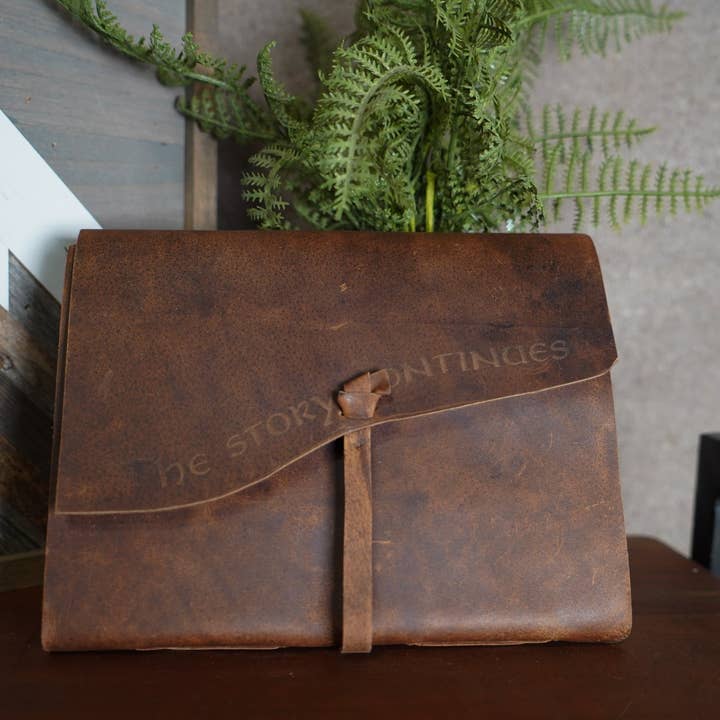 Backwoods Provisions - Wholesale Journal/Diary - Genuine Leather Journal with Antiqued Handmade Pages, Leather Strip Closure, and Wooden Pencil6
