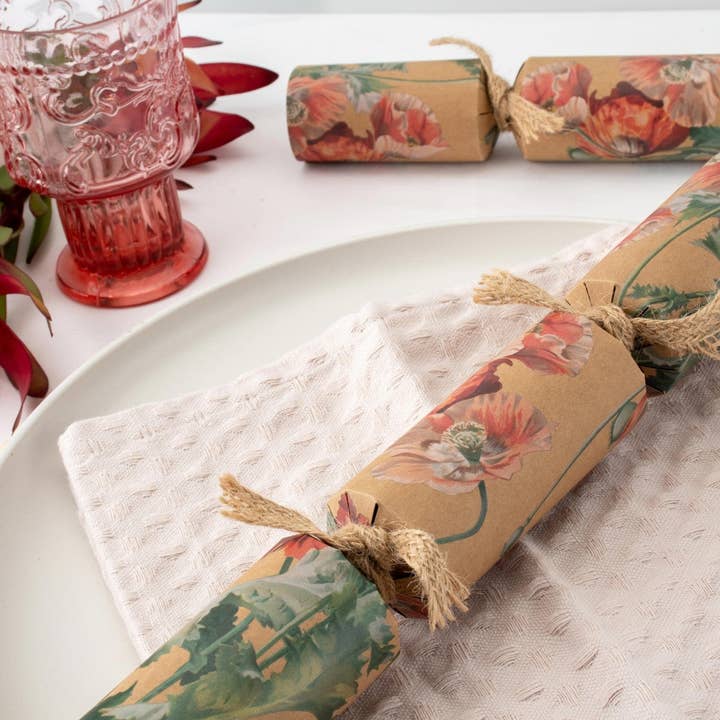 Crackers for Bonbons - Wholesale Christmas decoration - Eco-Friendly, Red Flower, Box of 8 | Bonbon Crackers8