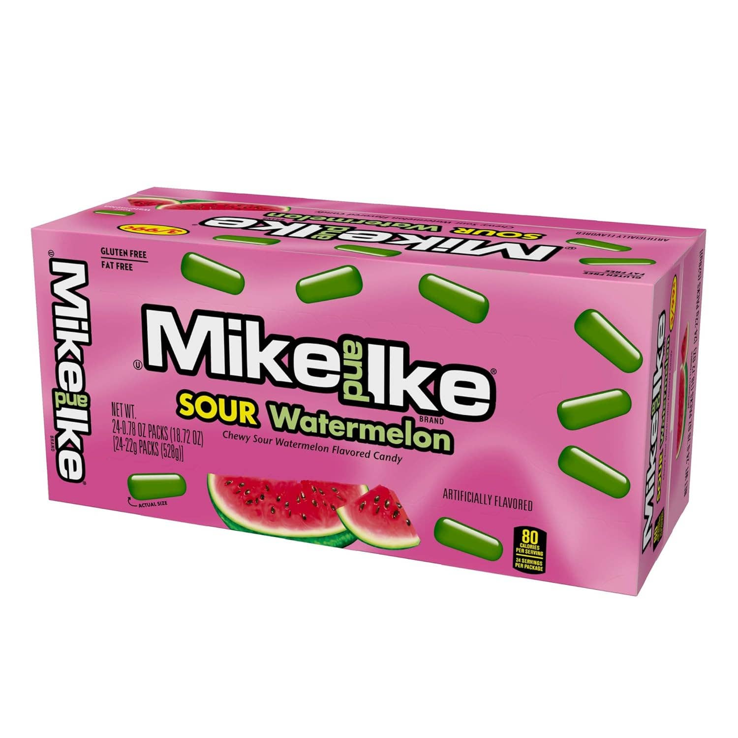 Snacky Candy - Wholesale Gummy - Mike & Ike Sour Watermelon 0.78oz 24 packs3