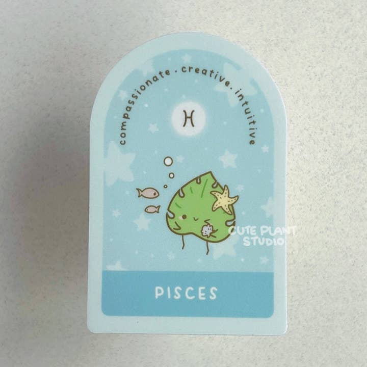 Pisces Plant Zodiac Sticker for wholesale by Cute Plant Studio