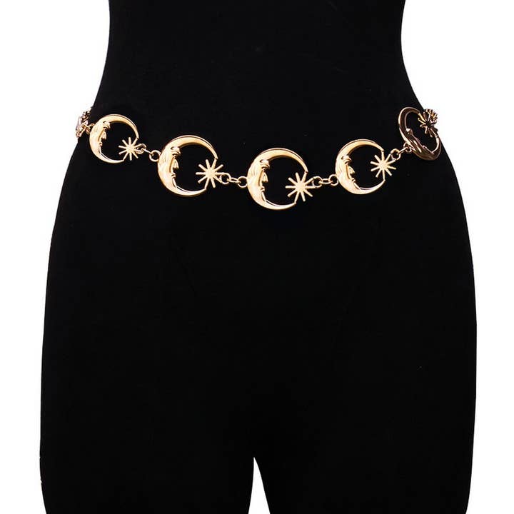 ACCITY - Wholesale Face/Body Chain - METAL SUNFLOWER WAIST CHAIN BODY CHAIN_CWMM06504