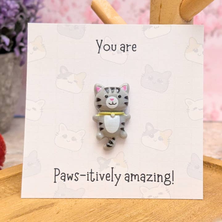 Cat Pocket Hug Emotional Support Positive Encouragement Gift for wholesale by Bubble Charm Co Accessories