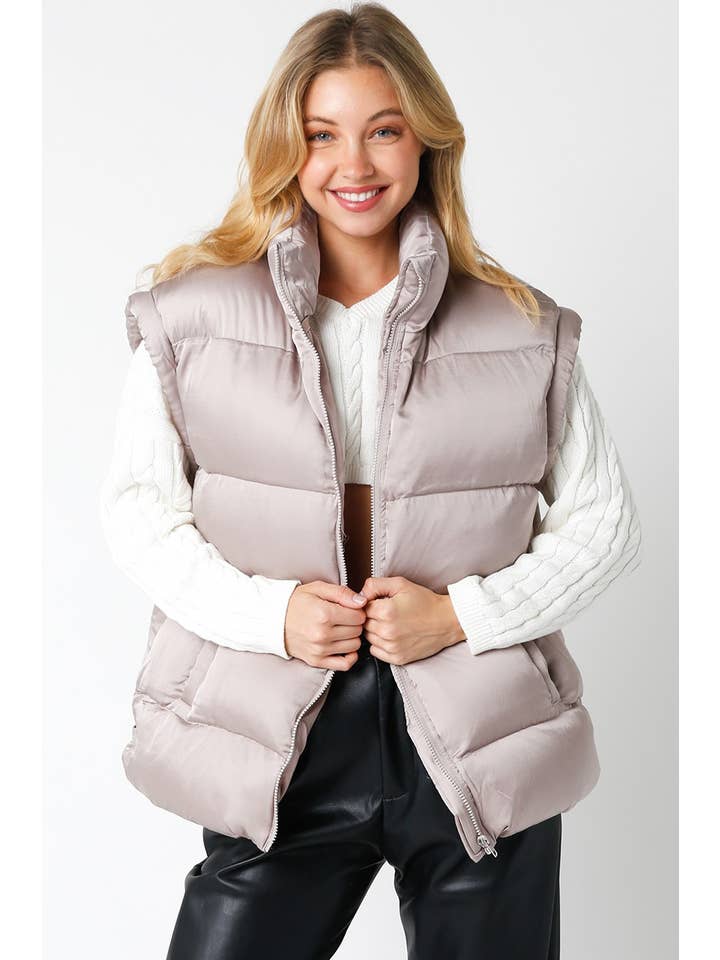 Olivaceous - Wholesale Outerwear Vest - Women's - Puffer Vest7