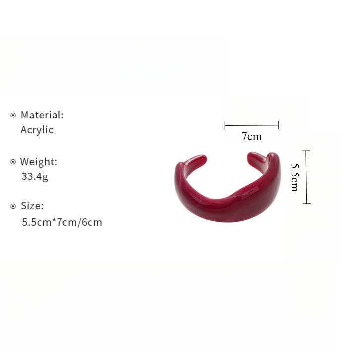 alberalkirk - Wholesale Cuff Bracelet - Freeform Acrylic Cuff Electroplated Open Retro Heft S5P0734