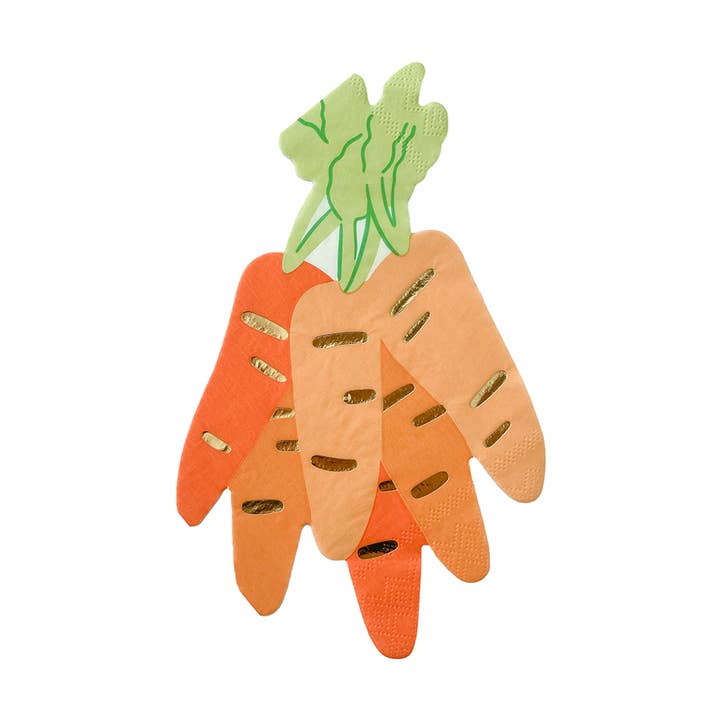 Jollity & Co. + Daydream Society - Wholesale Disposable Napkin - Bunnies In The Garden Carrot Bunch Large Napkins0