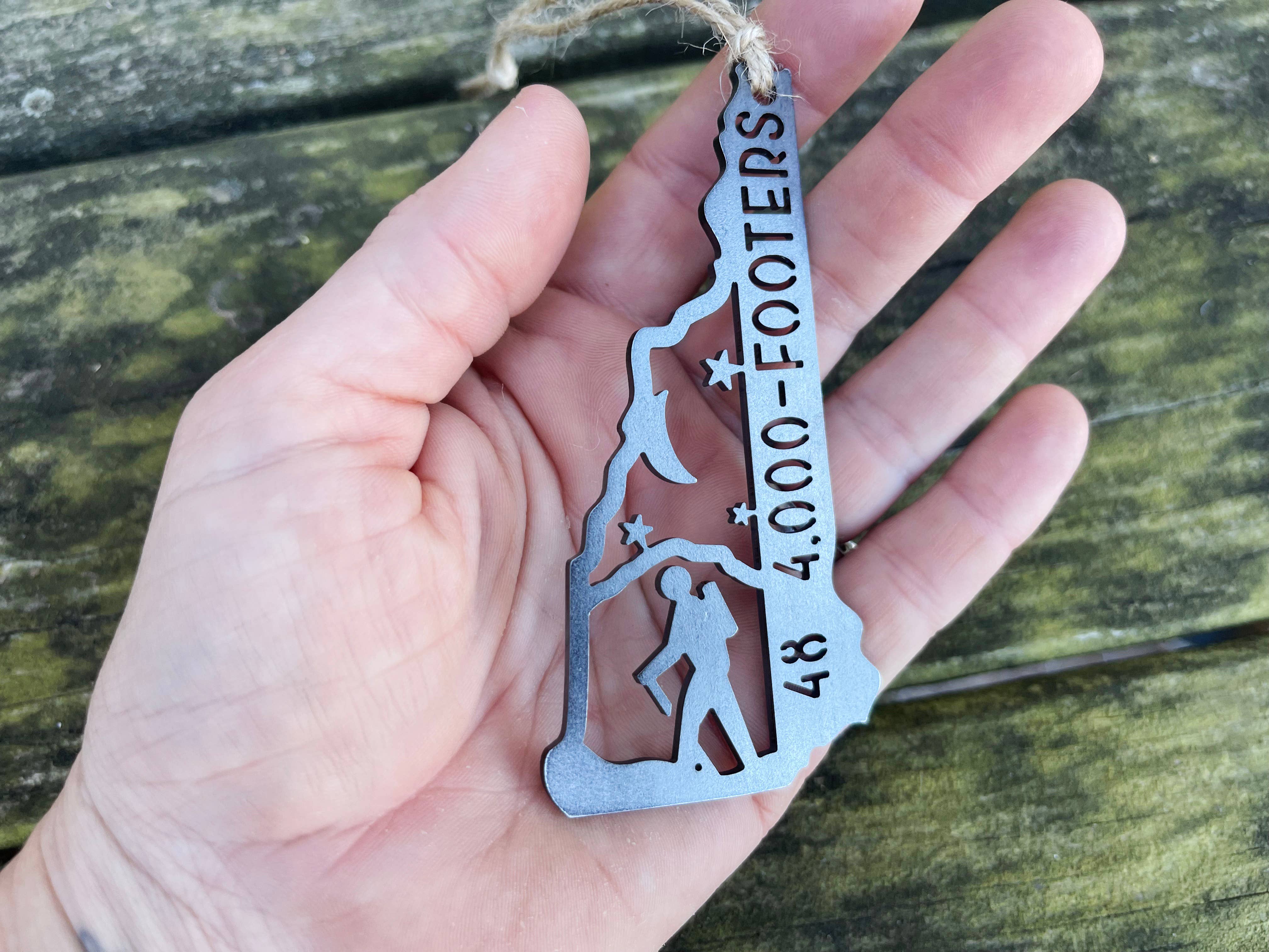 BE Creations & Designs, Inc. - Wholesale Ornament - New Hampshire State Hike 48 4000 Footers Raw Steel Ornament1