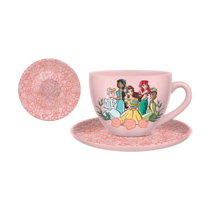 Disney Princess 22oz Oversized Ceramic Teacup w Saucer for wholesale by Silver Buffalo