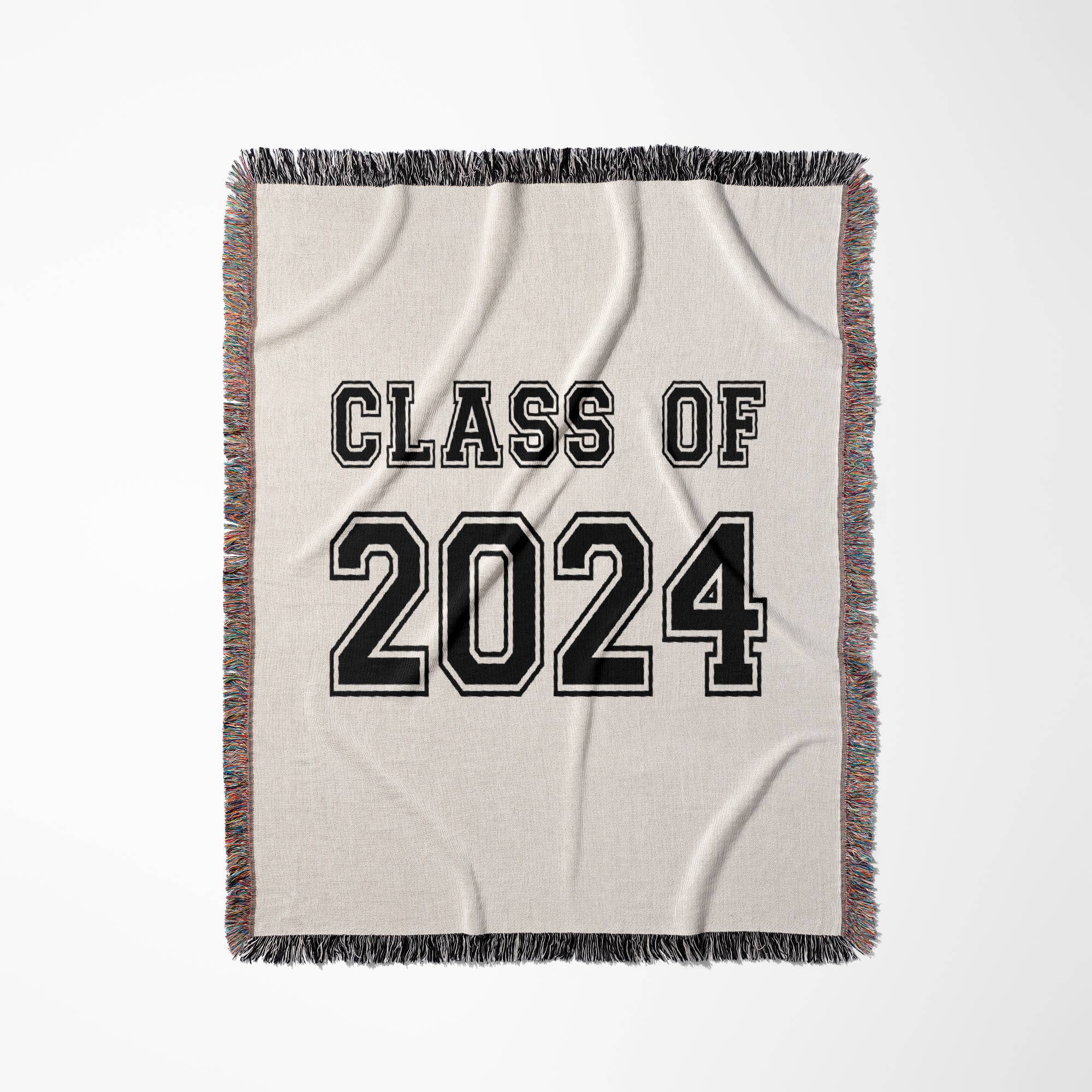 3dRose – Großhandel Überwurfdecke – 3dRose, Klasse von 2024 - Abschlussgeschenk - Absolvent, der die High School, Universität oder Hochschule abschließt, schwarz, Decke