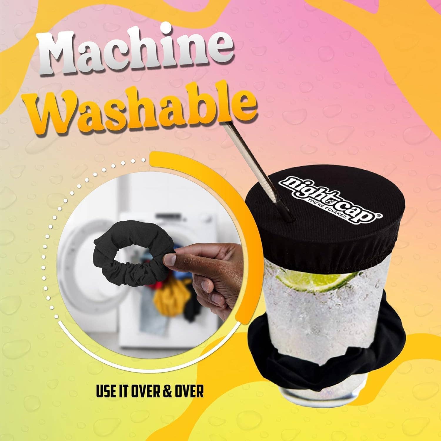 Krediz - Wholesale Drink Huggers & Koozies - Nightcap Drink Cover Scrunchie- The Reusable Drink Spiking Prevention Scrunchie As Seen on Shark Tank7