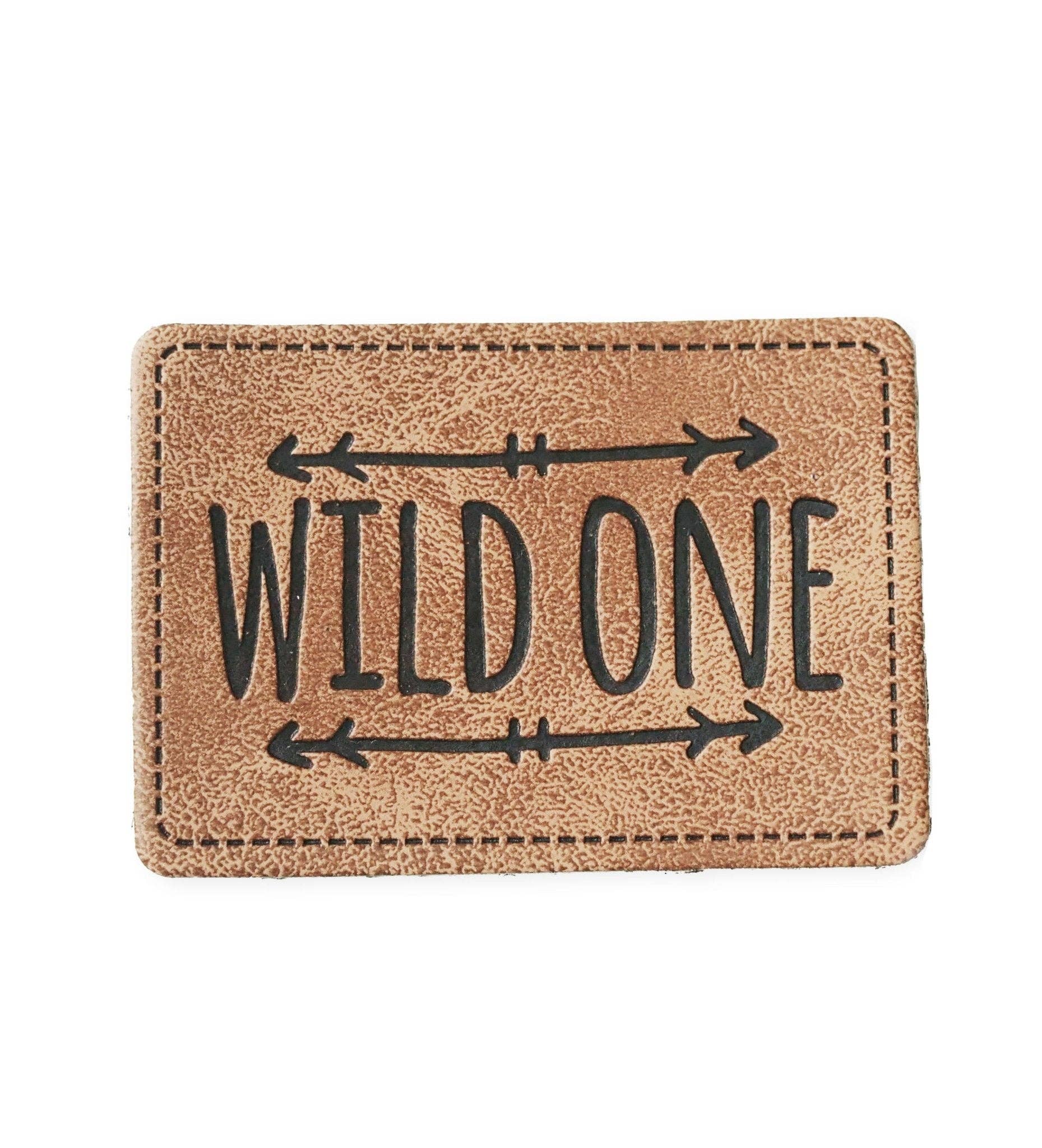 Paul und Clara - Wholesale Craft Supplies - Faux leather label - wild one *iron-on*