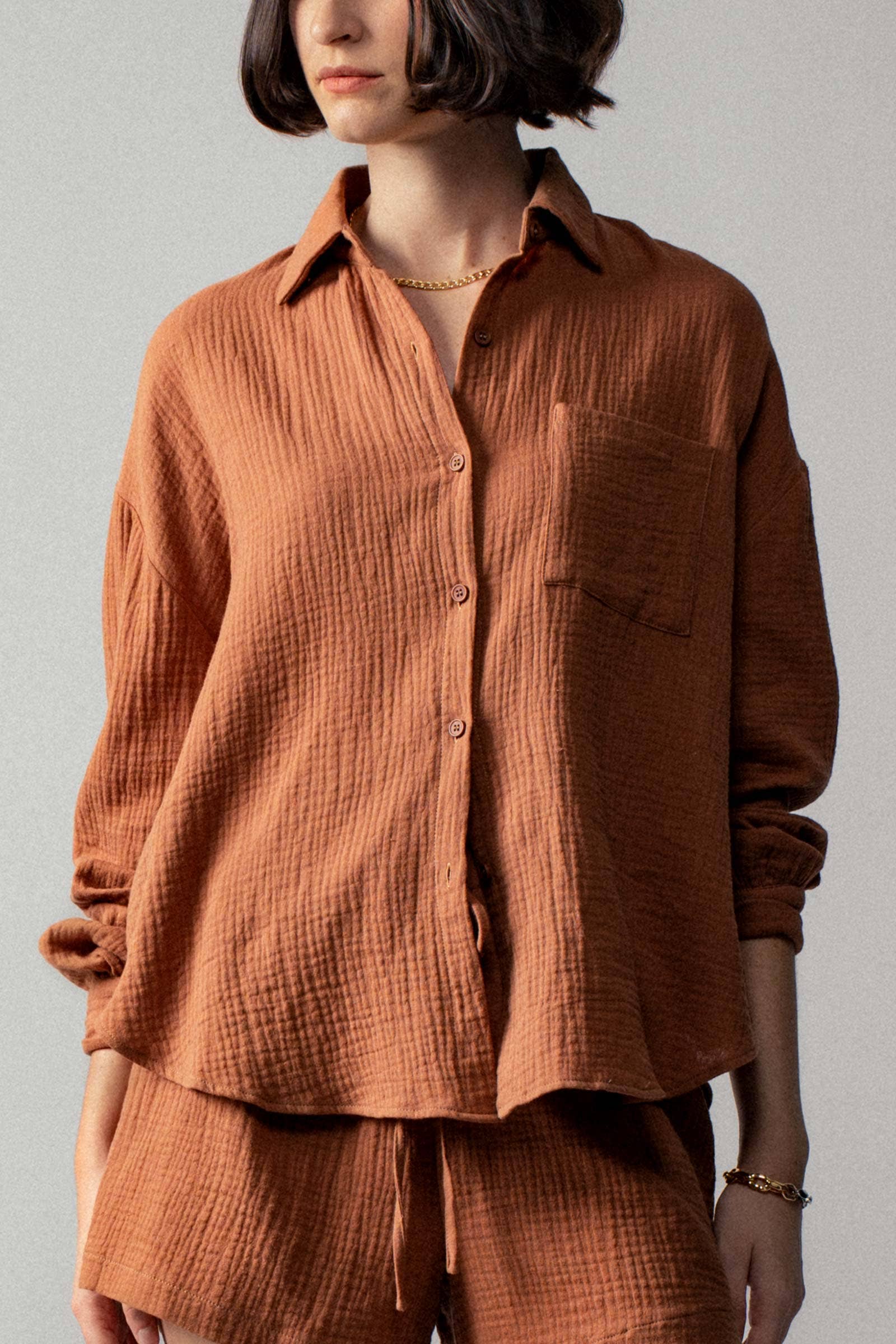 Urban Daizy - Wholesale Lounge Set - Women's - Crinkle Cotton Gauze Resort Button-Up Set25