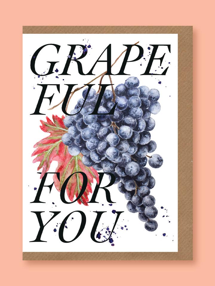 Grapeful For You card for wholesale by studio frewb