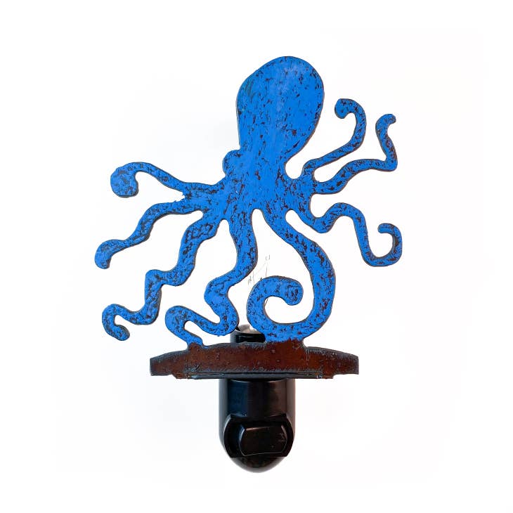 Wholesale Octopus Nautical Nightlight recycled metal beach coastal USA for  your store - Faire
